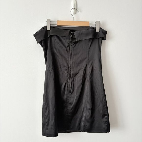 Aritzia Ten by Babaton Shimmer Satin Tube Dress Black Size 12 - Picture 8 of 10